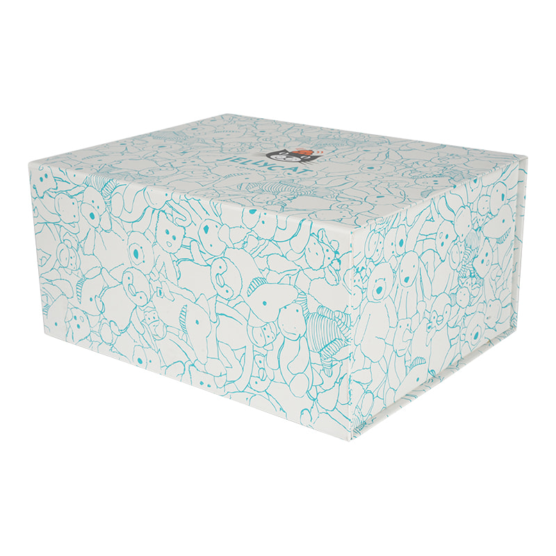 صندوق هدايا صلب مغناطيسي قابل للطي باللون الأزرق الفاتح