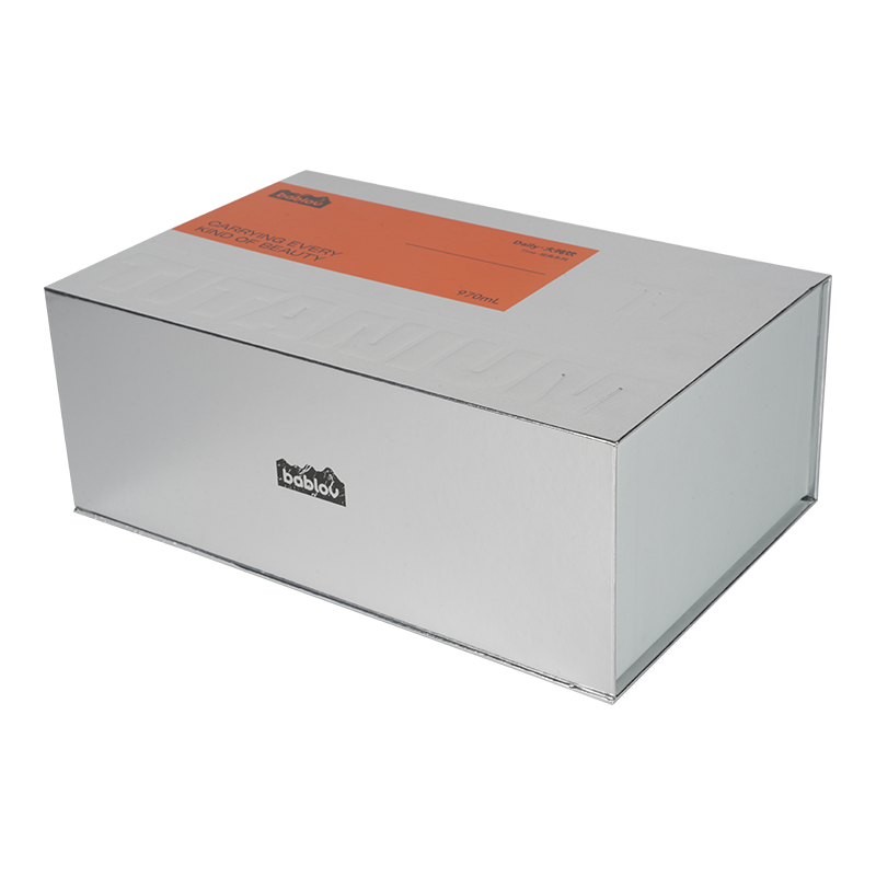 صندوق هدايا فضي فاخر قابل للطي مع حلقة عبث